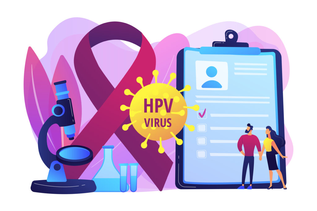 risk factors for hpv concept vector illustration